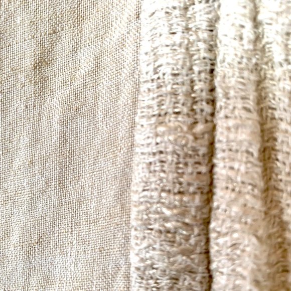 Kim Bernardin Linen Jacket One Size Paris Designer Textured Wrap Kimono Ecru - Picture 8 of 13